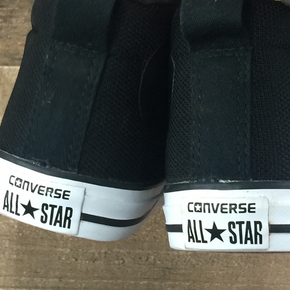 Converse Black Canvas Slip-On Mid-Top Sneakers - Picture 5 of 8